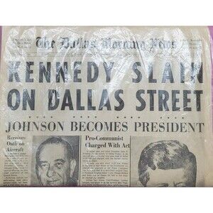 Dallas Morning Newspaper Nov 23, 1963 Reproduction-JFK Assassination